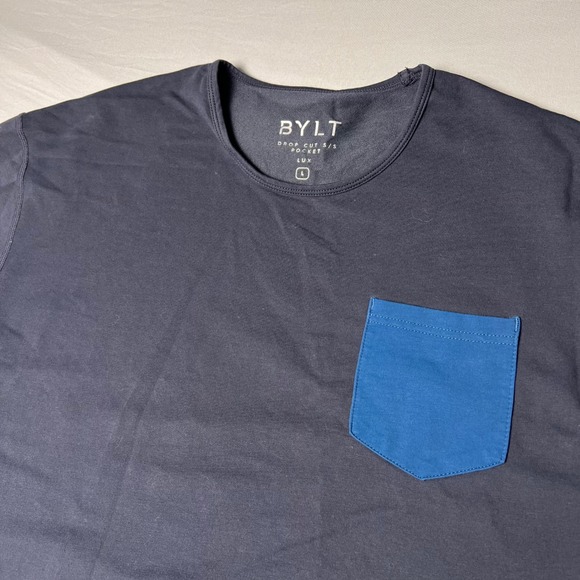 BYLT Other - BYLT Drop Cut Lux Short Sleeve Pocket T-Shirt Navy Blue Mens Large XDC_SS_PT_NVY